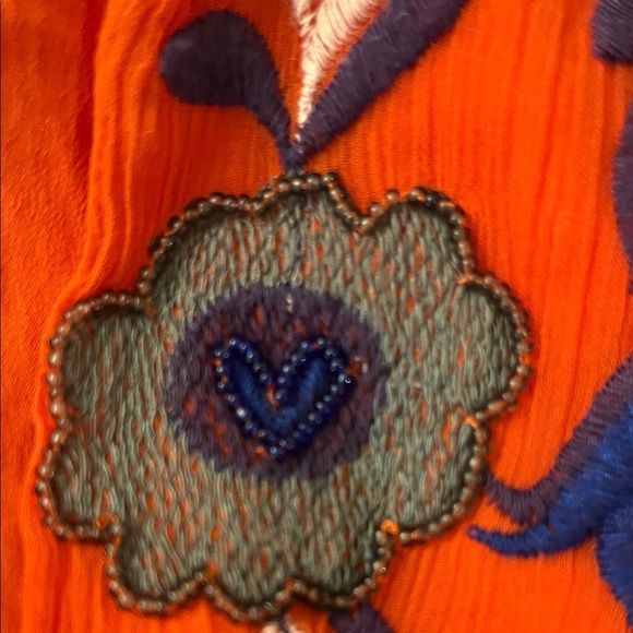 NWOT Lucy & Laurel Dress Embroidered Red Medium - Picture 7 of 8